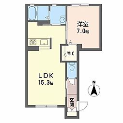 プロヌーブ三条 1LDKの間取図画像