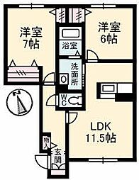 グランマスト木太町2 2LDKの間取図画像