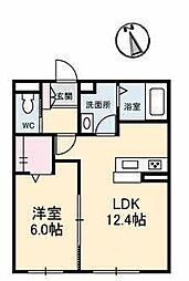 ベレオ亀岡 1LDKの間取図画像