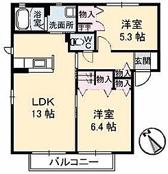 シャーメゾン末広 2LDKの間取図画像