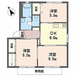 バリュージュ新居A 3DKの間取図画像