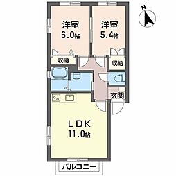 ディアススターヒルズ 2LDKの間取図画像