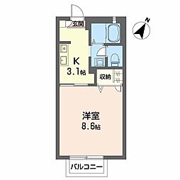 シャーメゾン坂井町 1Kの間取図画像