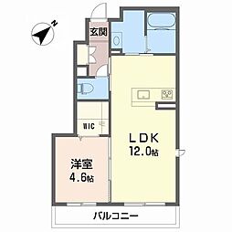 AmiCourt元結掛 1LDKの間取図画像