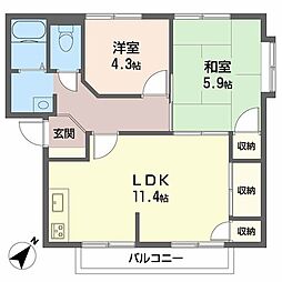 🉐敷金礼金0円！🉐コートハウスコスモス　Ｃ棟
