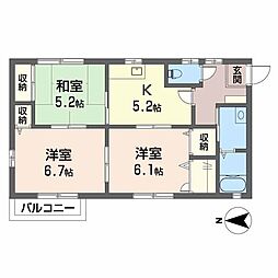 シャーメゾン長崎 3Kの間取図画像
