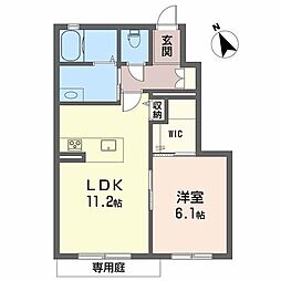 フェリシードさおの森 1LDKの間取図画像