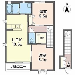 シャーメゾンSKYLOVE 2LDKの間取図画像