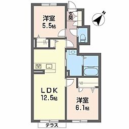 シャーメゾンHada 2LDKの間取図画像