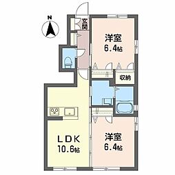 シャーメゾン山陽 2LDKの間取図画像