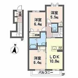 シャーメゾンナカクマB 3LDKの間取図画像