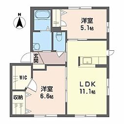 ダイヤメゾンB 2LDKの間取図画像