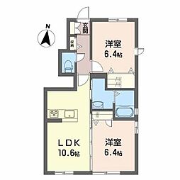シャーメゾンアルファ 2LDKの間取図画像