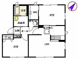 レーベンハイムC 2LDKの間取図画像