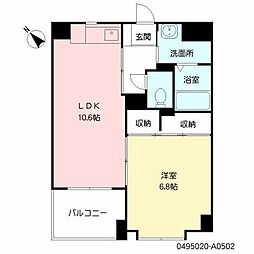 パティオ薬院2 1LDKの間取図画像