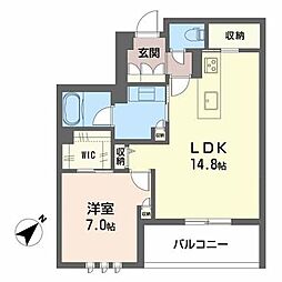ブルームステージ白金 1LDKの間取図画像