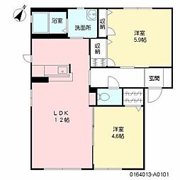 シャルマンメゾン大川A 2LDKの間取図画像