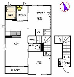 セントリビエ 2LDKの間取図画像
