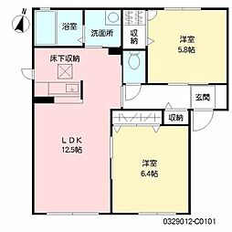 エスペランサC 2LDKの間取図画像