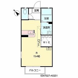 グランディールA ワンルームの間取図画像
