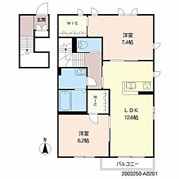 シャーメゾン新小路 2LDKの間取図画像