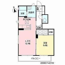 シャーメゾンくにみ 1階1LDKの間取り