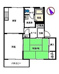 アルトリオ一番館 2Kの間取図画像