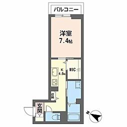 Paradiso本荘 1Kの間取図画像