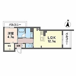 ＷｉｔｈＰｌｕｓ上熊本駅前 2階1LDKの間取り