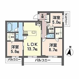 メゾンリーベル 2階3LDKの間取り