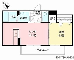 シャーメゾン桜川 1LDKの間取図画像