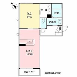シャーメゾン桜川 1LDKの間取図画像