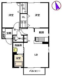 グランシャリオA 2LDKの間取図画像