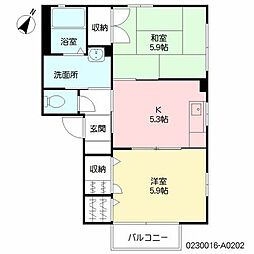 ヴァレー・アグスタ 2Kの間取図画像
