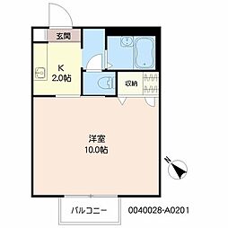 サンコート福島 1Kの間取図画像