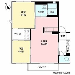 シャーメゾンHIRA・A 2LDKの間取図画像