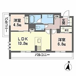 シャーメゾン神宮参道 2LDKの間取図画像