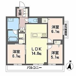 シャーメゾン神宮参道 3LDKの間取図画像
