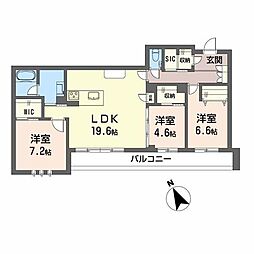 ＷｉｔｈＰｌｕｓ天保山公園 2階3LDKの間取り