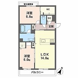 シャーメゾン　ブロート 3階2LDKの間取り