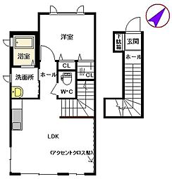 シャーメゾンブルーフィッシュ 1LDKの間取図画像