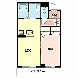 クレアージュ 1LDKの間取図画像