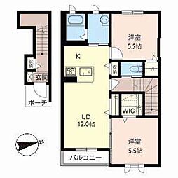 シャーメゾンフォンターナ 2LDKの間取図画像