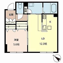 ジャルダンリス 1LDKの間取図画像