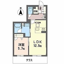 グランメゾン ヒラキ 1LDKの間取図画像