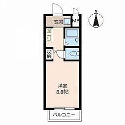 ノースビューヤサカ ワンルームの間取図画像