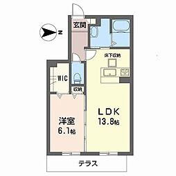 山清庵 1LDKの間取図画像