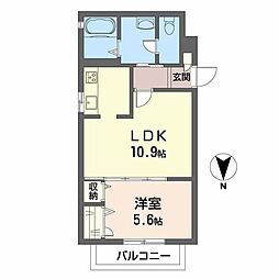 シャルメゾン 1LDKの間取図画像