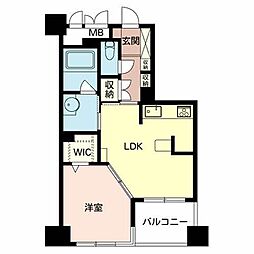 エスティメゾン上町台 1LDKの間取図画像