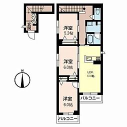 メゾンTLK 3LDKの間取図画像